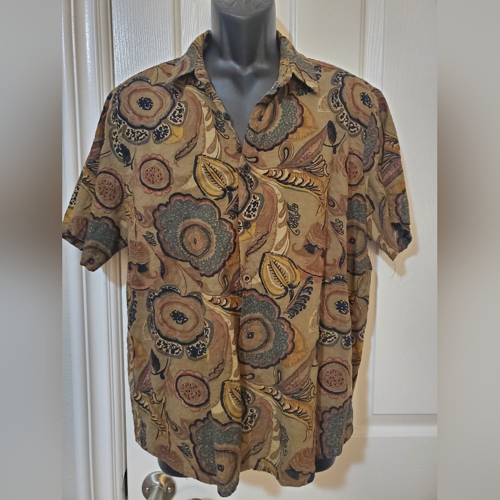 Floral ABSTRACT Retro Shirt Size Large Mens In Great Condition